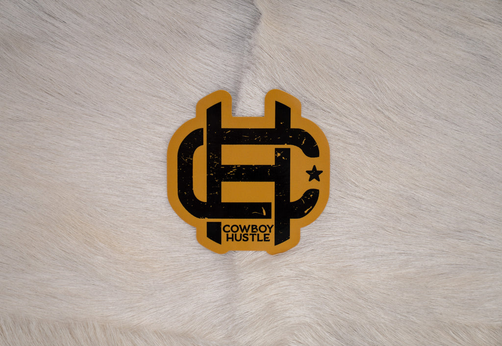 Cowboy Hustle Sticker (Gold)
