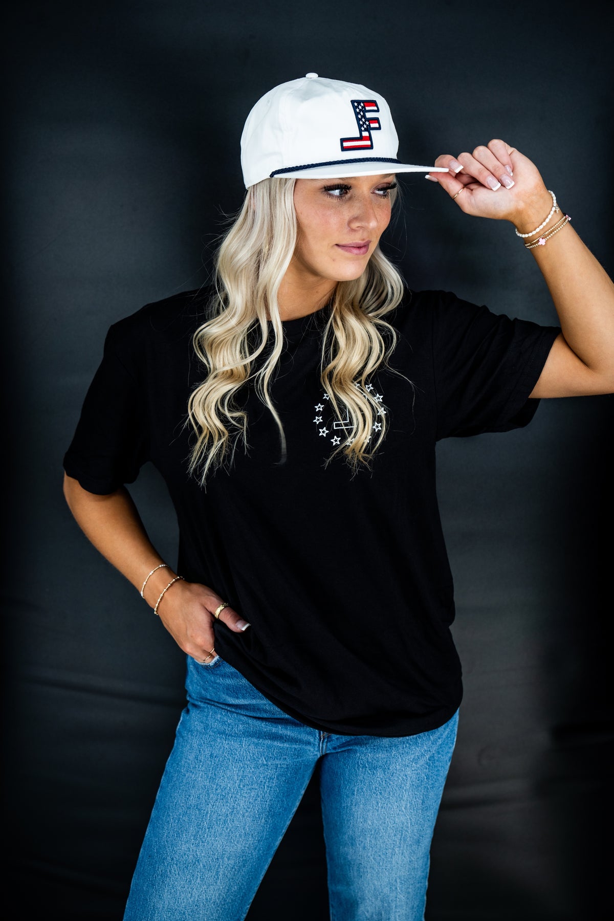 Casquette Trucker Noire Lane Frost - Drapeau US Cowboy Rodéo - Réglable