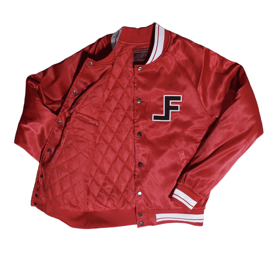 All red 2025 varsity jacket